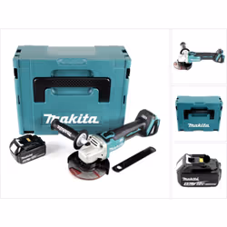 Contenu du paquet: - 1x Makita DGA 504 Z 18 V Li-Ion Meuleuse sans fil - 1x Meule Makita à ébarber à moyeu déporté 125 mm A-8 ...