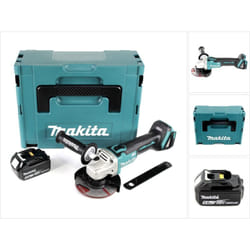 Makita DGA 504 T1J 18 V Meuleuse sans fil Ø 125 mm brushless + Coffret de transport MAKPAC + 1x Batterie BL 1850 5,0 Ah - sans Chargeur