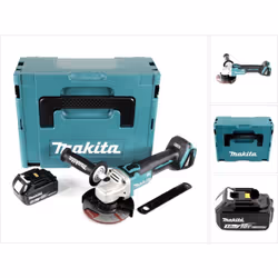 Contenu du paquet: - 1x Makita DGA 504 18 V Li-Ion Meuleuse sans fil - 1x Disque à ébarber à moyeu déporté Makita 125 mm A-80 ...