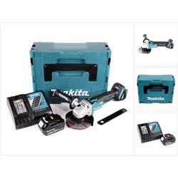 Contenu du paquet: - 1x Makita DGA 504 Z 18 V Li-Ion Meuleuse sans fil - 1x Meule Makita à ébarber à moyeu déporté 125 mm A-8 ...