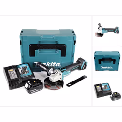 Contenu du paquet: - 1x Makita DGA 504 Z 18 V Li-Ion Meuleuse sans fil - 1x Meule Makita à ébarber à moyeu déporté 125 mm A-8 ...