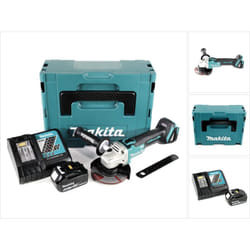 Makita DGA 504 RM1J 18 V Meuleuse sans fil Ø 125 mm brushless avec Boîtier de transport MAKPAC + 1x Batterie 4,0 Ah + Chargeur DC18RC