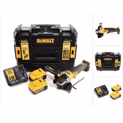 Contenu de la livraison: - 1x DeWalt DCG 406 - 18 V 125 mm Meuleuse d'angle sans fil Brushless - 2x DeWalt DCB 182 18V - 4 Ah ...