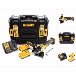 Contenu de la livraison: - 1x DeWalt DCG 406 - 18 V 125 mm Meuleuse d'angle sans fil Brushless - 2x DeWalt DCB 183 18V - 2 Ah ...