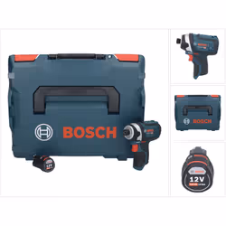 Contenu du paquet: - Bosch GDR 12V-105 Professional 12V Li-Ion Visseuse à chocs sans-fil - 1x Batterie Bosch GBA 12 V 3,0 Ah  ...