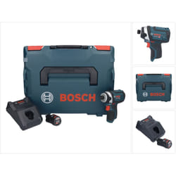 Gdr 12V-105 Professional Visseuse à chocs sans fil avec boîtier L-Boxx + 1x Batterie gba 12 v 3,0 Ah + 1x Chargeur gal 1230 - Bosch