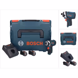 Contenu du paquet: - 1x Bosch GDR 12V-105 Professional 12V Li-Ion Visseuse à chocs sans-fil - 2x Batteries Bosch GBA 12 V 3,0 ...