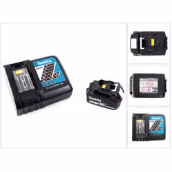 Contenu de la livraison: - 1x Batterie rechargeable Makita BL 1850 B 5 Ah - 18 V - 1x Chargeur rapide de batterie Makita DC 1 ...