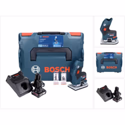 Contenu du paquet: - 1x Bosch GKF 12V-8 Affleureuse sans fil - 2x Batteries Bosch GBA 6,0 Ah - 1x Chargeur rapide Bosch GAL 1 ...