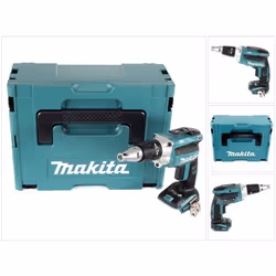 Contenu de la livraison: - 1x Makita DFS 250 Visseuse à cloison sèche sans fil - 1x Clip ceinture - 1x Embout Phillips PH2 -  ...