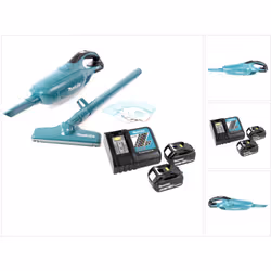 Contenu de la livraison: - 1x Makita DCL 182 aspirateur à batterie - 5x sacs d'aspirateur - 2x Makita BL 1840 B batterie 18 V ...