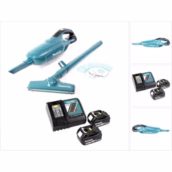 Contenu de la livraison: - 1x Makita DCL 182 aspirateur à batterie - 5x sacs d'aspirateur - 2x Makita BL 1850 B batterie 18 V ...