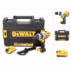 Contenu du paquet: - 1x Dewalt DCD 996 perceuse-visseuse à percussion sans fil - 1x Batterie Dewalt DCB 183 18V/ 2,0 Ah Li-Io ...