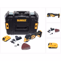 Contenu du paquet: - 1x DeWalt DCS355 Outil oscillant multi-cutter sans fil - 1x Lame de scie à bois 31x43 mm - 1x Lame de sc ...