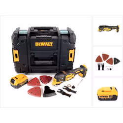 Contenu du paquet: - 1x DeWalt DCS355 Outil oscillant multi-cutter sans fil - 1x Lame de scie à bois 31x43 mm - 1x Lame de sc ...
