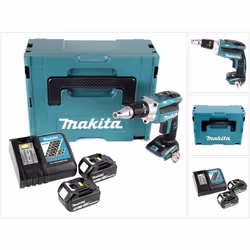 Contenu du paquet: - 1x Makita DFS 250 RFJ 18 V Visseuse pour cloisons sèches sans fil - 1x Clip de ceinture. - 1x Koffret Ma ...