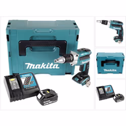 Contenu de la livraison: - 1x Makita DFS 250 Tournevis à cloison sèche sans fil - 1x Clip ceinture - 1x Embout Phillips PH2 - ...