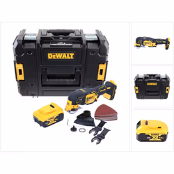 Contenu du paquet: - 1x DeWalt DCS355 Outil oscillant multi-cutter sans fil - 1x Lame de scie à bois 31x43 mm - 1x Lame de sc ...