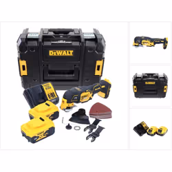 Contenu du paquet: - 1x DeWalt DCS355 Outil oscillant multi-cutter sans fil - 1x Lame de scie à bois 31x43mm - 1x Lame de sci ...