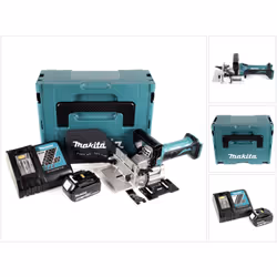 Contenu du paquet: - 1x Makita DPJ 180 Fraiseuse à rainurer sans fil, 18 V Li-Ion - 1x Coffret de transport Makita Makpac ave ...