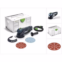 Contenu du paquet: - 1x Festool RO 150 FEQ ROTEX Ponceuse excentrique (575069) - 50x Abrasifs Festool STF D150/48 Rubin 2 RU2 ...