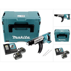 Dfr 750 rfj Visseuse automatique à Magasin sans fil 18V 45-75mm + 2x Batteries 3,0Ah + Chargeur + Coffret Makpac - Makita