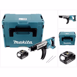Contenu du paquet: - 1x Makita DFR 750 Visseuse automatique à Magasin sans fil 18V - 1x Batterie rechargeable Makita BL 1840  ...