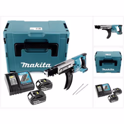 Contenu du paquet: - 1x Makita DFR 750 Visseuse automatique sans fil à Magasin 18V - 2x Batteries rechargeables Makita BL 184 ...