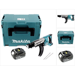 Makita DFR 750 T1J Visseuse à Magazine 18V 45-75mm + 1x Batterie 5,0Ah + Coffret Makpac - sans chargeur