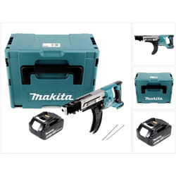 Makita DFR 750 G1J Visseuse-dévisseuse automatique à Magasin sans fil 18V 45-75mm + 1x Batterie 6,0Ah + Coffret Makpac - sans chargeur