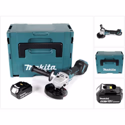 Contenu de la livraison: - 1x Makita DGA 517 Meuleuse d'angle sans fil 18 V - 1x Disque abrasif Makita 125 mm (A-80656) - 1x  ...