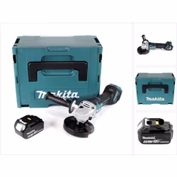 Contenu du paquet: - 1x Makita DGA 517 Meuleuse d'angle sans fil - 1x Batterie Makita BL 1850 B 5,0 Ah - 1x Coffret de transp ...
