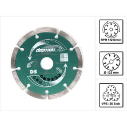 Makita - Diamak 125 mm 25 pièces ( 25x D-61139 ) Disque diamanté pour pierre, béton, fixation 22,23 mm