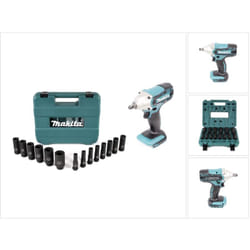 Dtw 190 z 18V Li-ion Boulonneuse à chocs sans fil + Jeu de 14 clés à douille B-52308 - sans batterie, sans chargeur - Makita