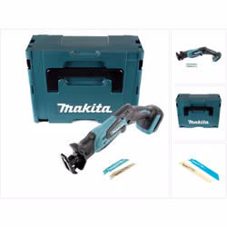 Contenu du paquet: - 1x Makita DJR 183 18V Li-ion Scie récipro - 2x Lames de scie Makita - 1x Coffret Makpac - 1x Manuel d'ut ...