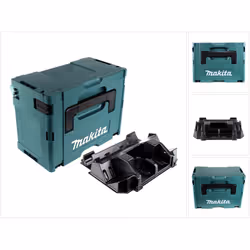 Description générale Le Makita Makpac 3 est un coffret de rangement robuste conçu pour organiser et transporter en toute sécu ...