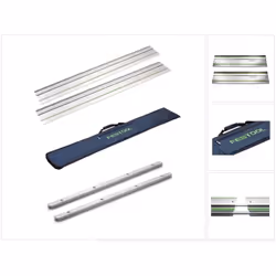 Contenu du paquet: - 2x Festool FS 1400/2 Rail de guigdage de Longueur 1400 mm ( 491498 ) - 1x Pochette de rail de guidage Fe ...