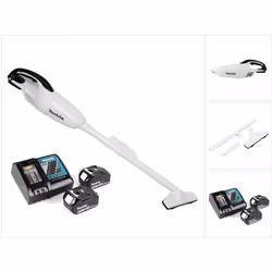 Contenu de la livraison: - 1x Makita DCL 180 18 V Li-Ion aspirateur à batterie blanc - 1x suceur de sol - 1x suceur pour fent ...