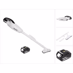 Contenu de la livraison: - 1x Makita DCL 180 18 V Li-Ion aspirateur à batterie blanc - 1x suceur de sol - 1x suceur pour fent ...