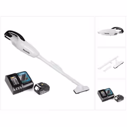 Contenu de la livraison: - 1x Makita DCL 180 18 V Li-Ion aspirateur à batterie blanc - 1x suceur de sol - 1x suceur pour fent ...