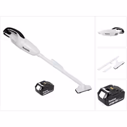 Contenu de la livraison: - 1x Makita DCL 180 18 V Li-Ion aspirateur à batterie blanc - 1x suceur de sol - 1x suceur pour fent ...