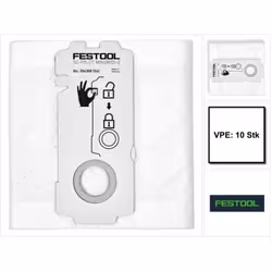 Contenu du paquet: - 10x Sacs filtres Festool SELFCLEAN SC-FIS-CT MINI/MIDI-2/10 Description du produit: Le sac filtre SELFCL ...