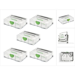Systainer t-loc sys 1 tl 5 x Coffrets à outils - Gris clair - Combinables (497563) - Festool