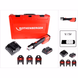 Contenu de la livraison: - 1x Rothenberger ROMAX 4000 Sertisseuse électro-hydraulique sans fil 18V Li-Ion - 1x Batterie 4.0Ah ...