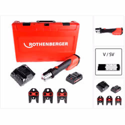 Contenu de la livraison: - 1x Rothenberger ROMAX 4000 Sertisseuse électro-hydraulique sans fil 18V Li-Ion - 1x Batterie 4,0Ah ...