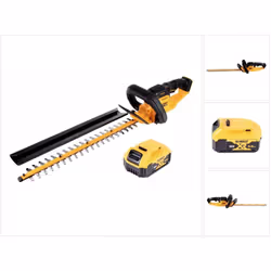 Contenu de la livraison: - 1x DeWalt DCM 563 Taille-haie sans fil - 1x protège-lame - 1x DeWalt DCB 184 18V 5,0Ah Li-Ion batt ...