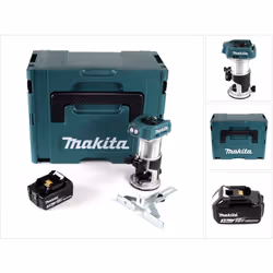 Contenu de la livraison: - 1x Makita DRT 50 Fraiseuse multifonction sans fil 18 V - 1x Module de fraisage des bords - 1x Guid ...