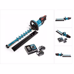 Contenu de la livraison: - 1x Makita DUH 502 Z 18V Taille-haie sans fil 50cm - 2x Batteries Makita BL 1850 B Li-Ion 18V 5,0 A ...