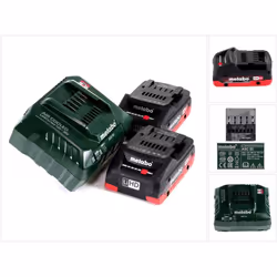 Contenu de la livraison: - 2x Batteries Metabo LiHD 4,0 Ah (625367000) - 1x Chargeur Metabo ASC 55 (627044000) Description du ...