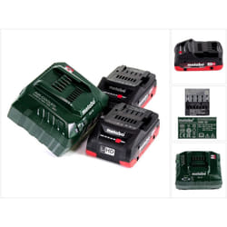Metabo - Basis Set 18V - 2x Batteries LiHD 4,0Ah ( 625367000 ) + Chargeur asc 55 ( 627044000 )